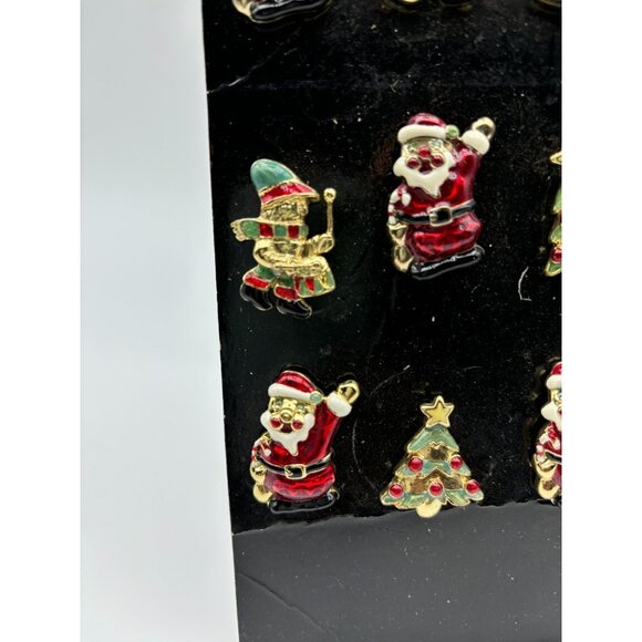 1970s Enamel Christmas Lapel Pin-Retail Display Of 12-NOS - Picture 3 of 9